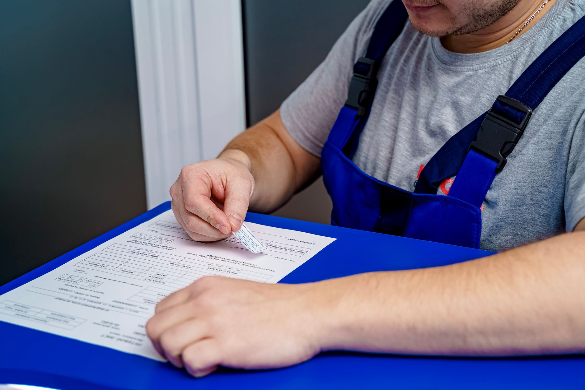 airport customs officer inspecting pet carrier documents at border checkpoint