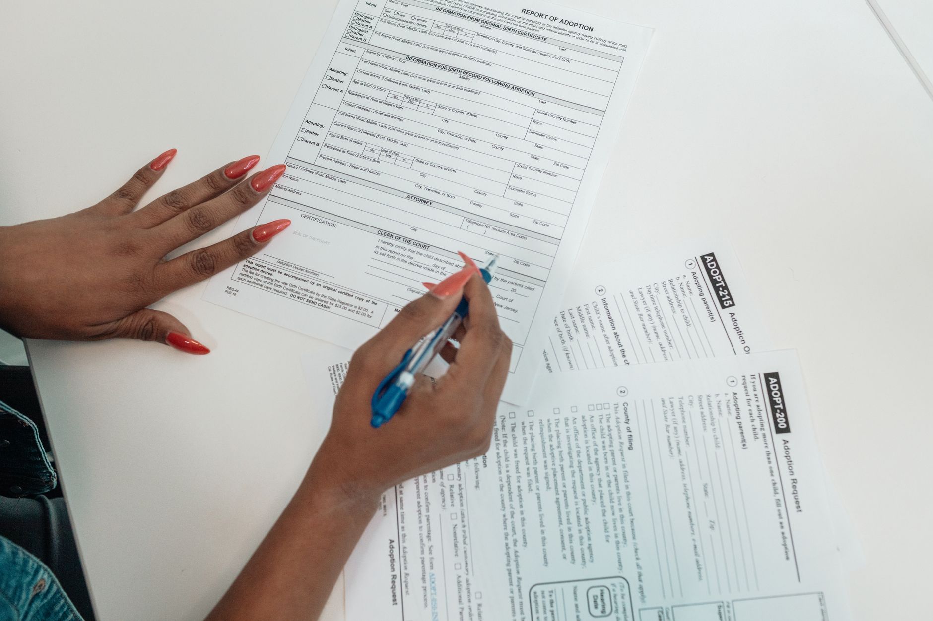 woman filling out veterinary health certificate form for pet travel