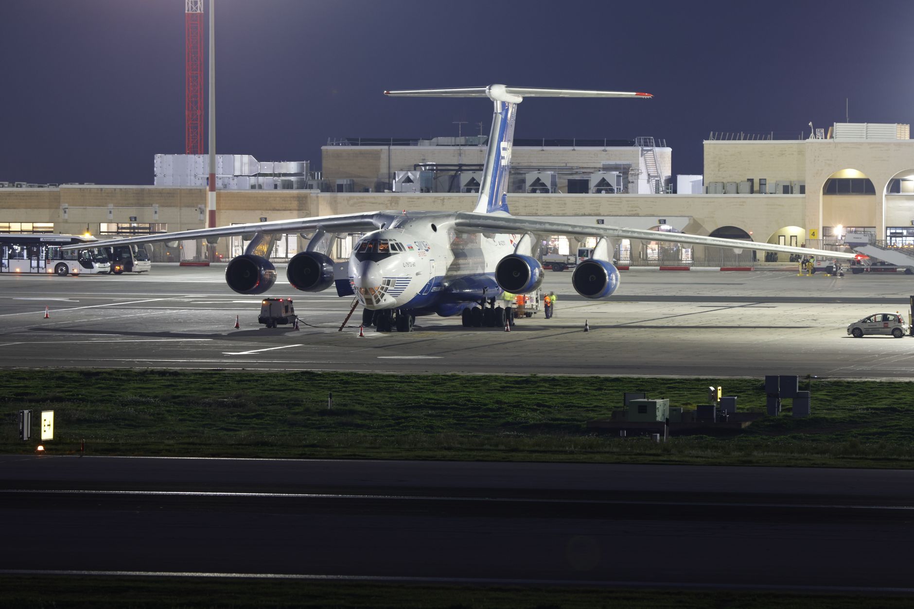 large dog crate on cargo airport tarmac