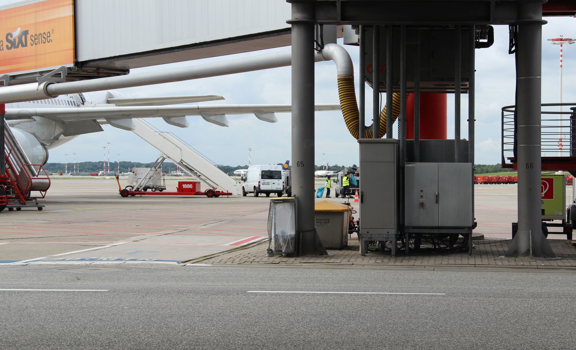 dog travel crate at airport cargo terminal