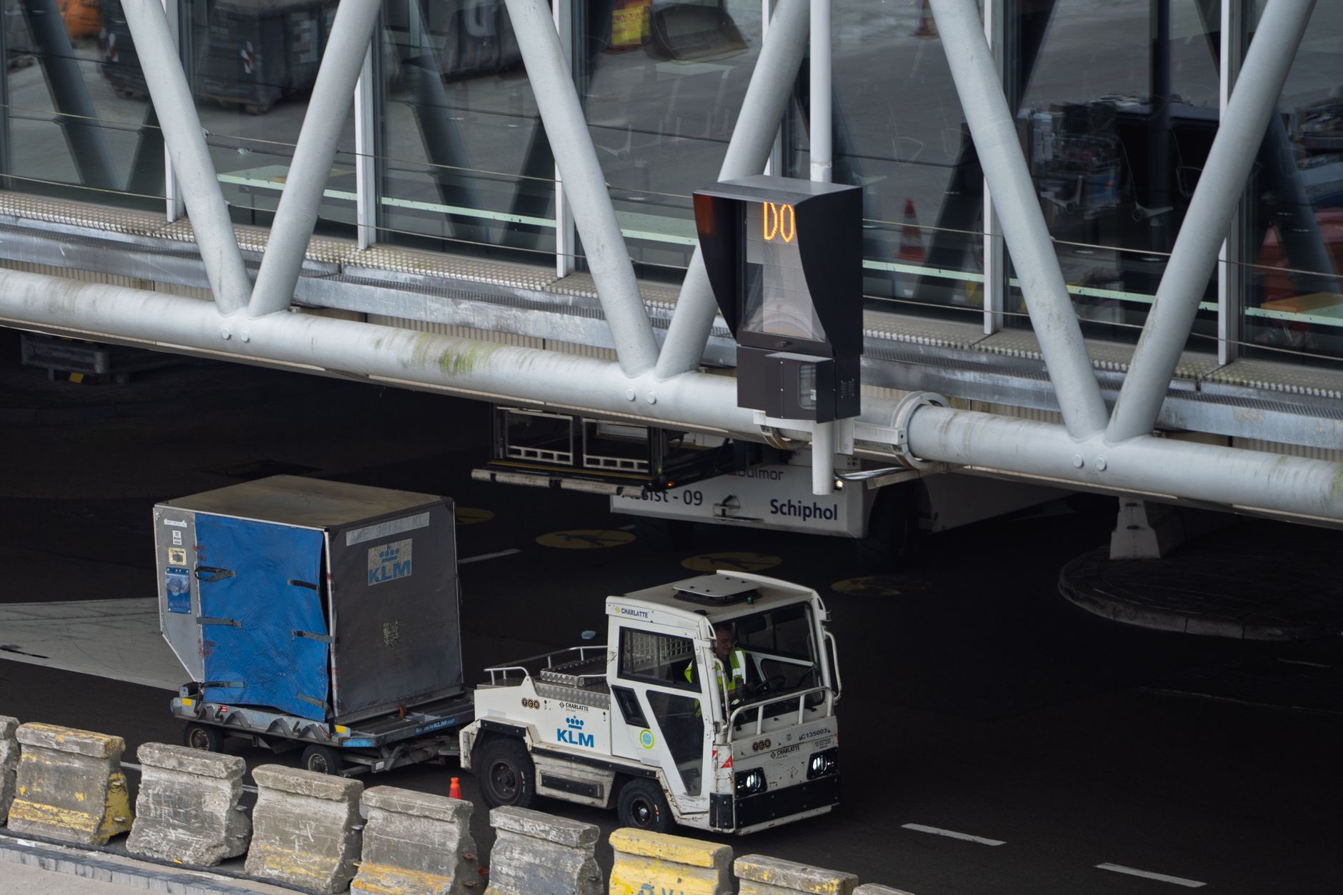 dog crate at airport cargo quarantine facility