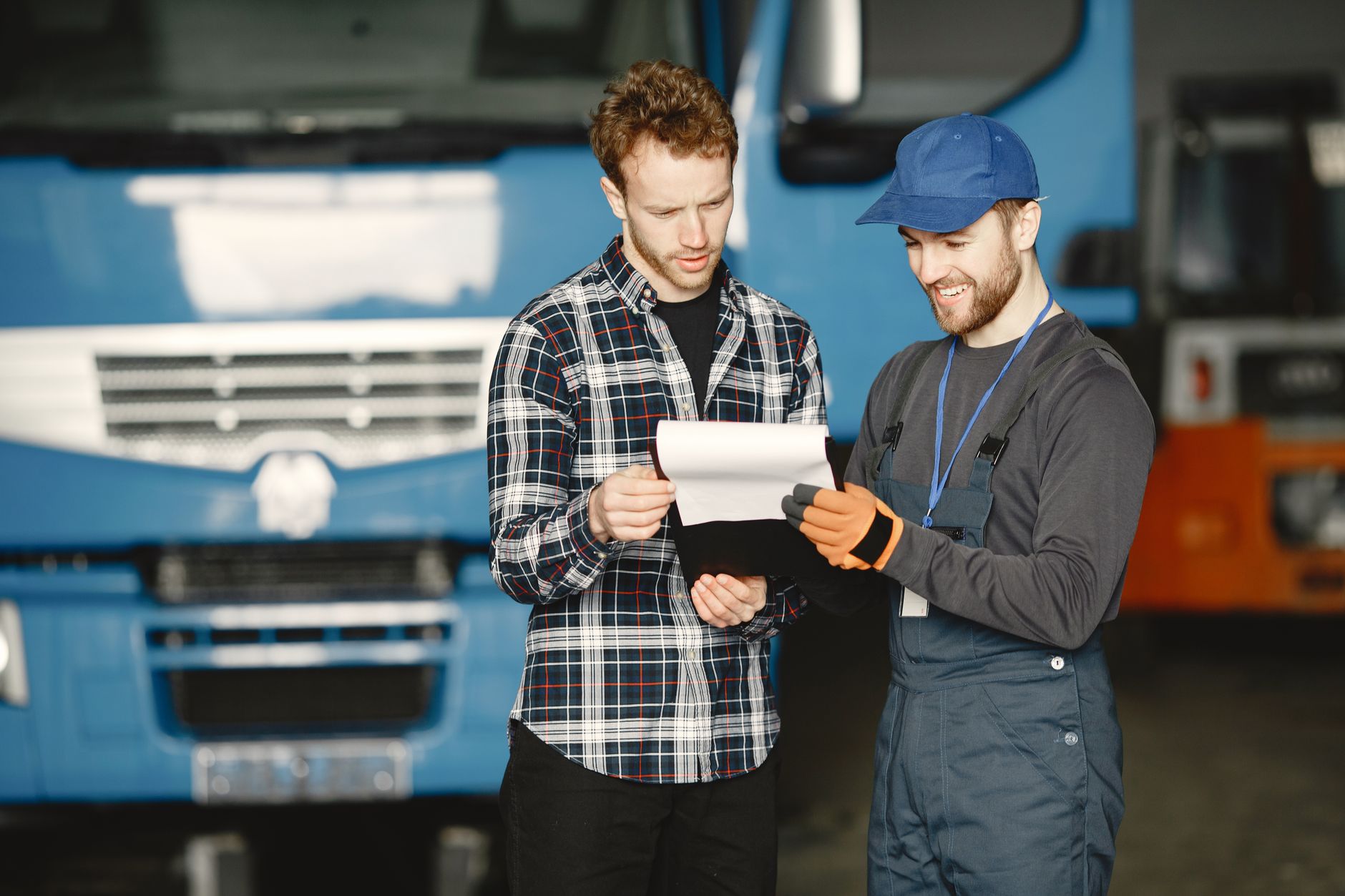customs livestock truck inspection border checkpoint daylight