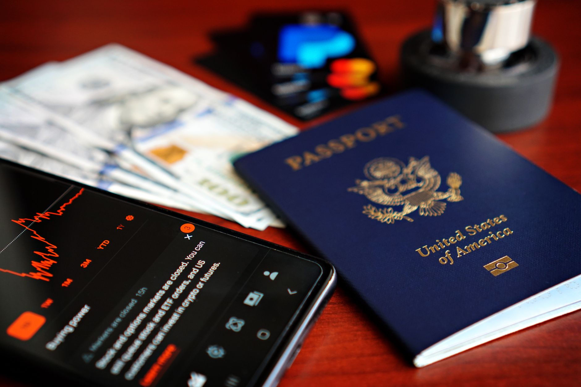 open blue pet passport booklet beside dog leash desk