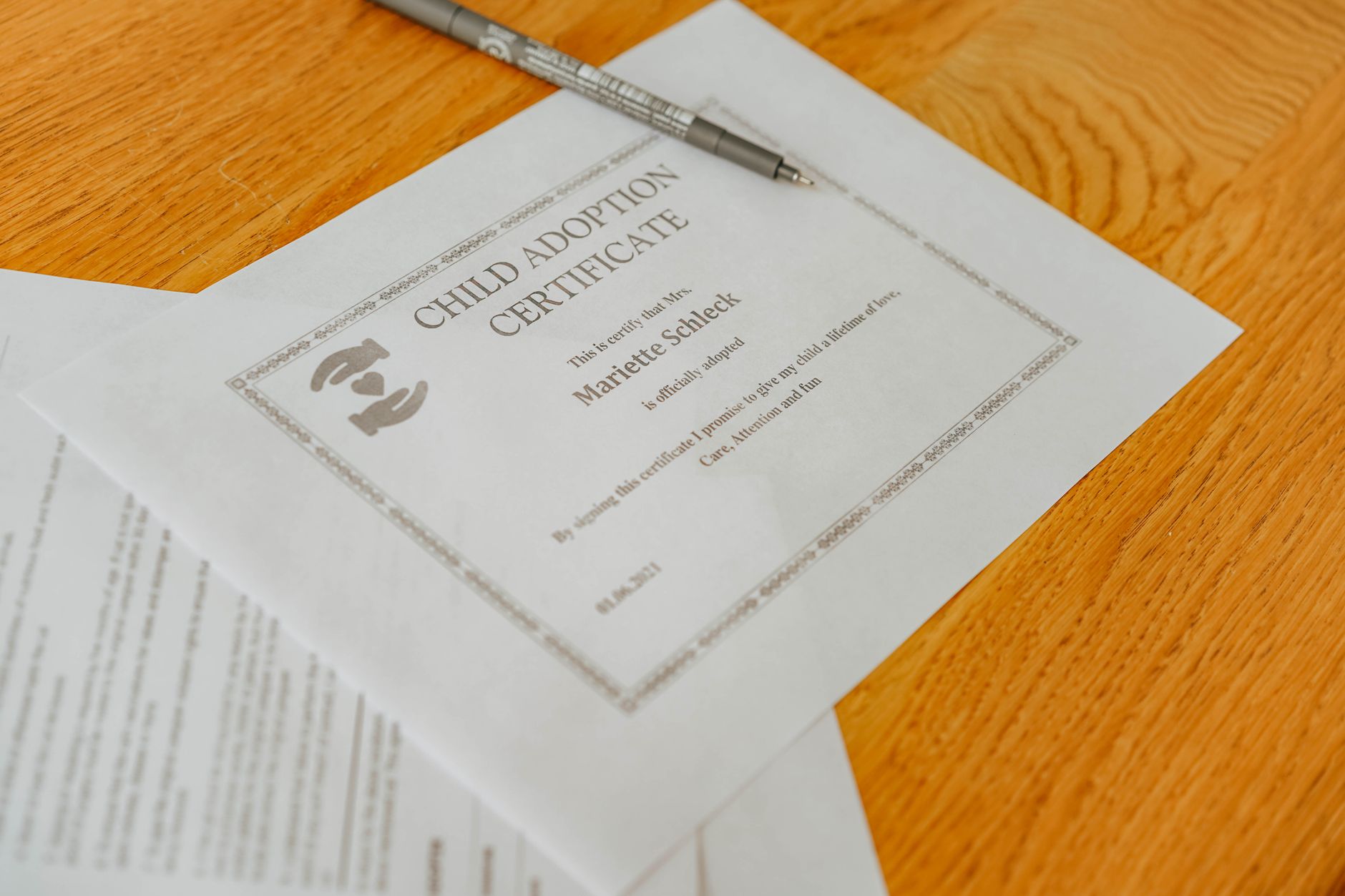 USDA veterinary health certificate paperwork on office desk