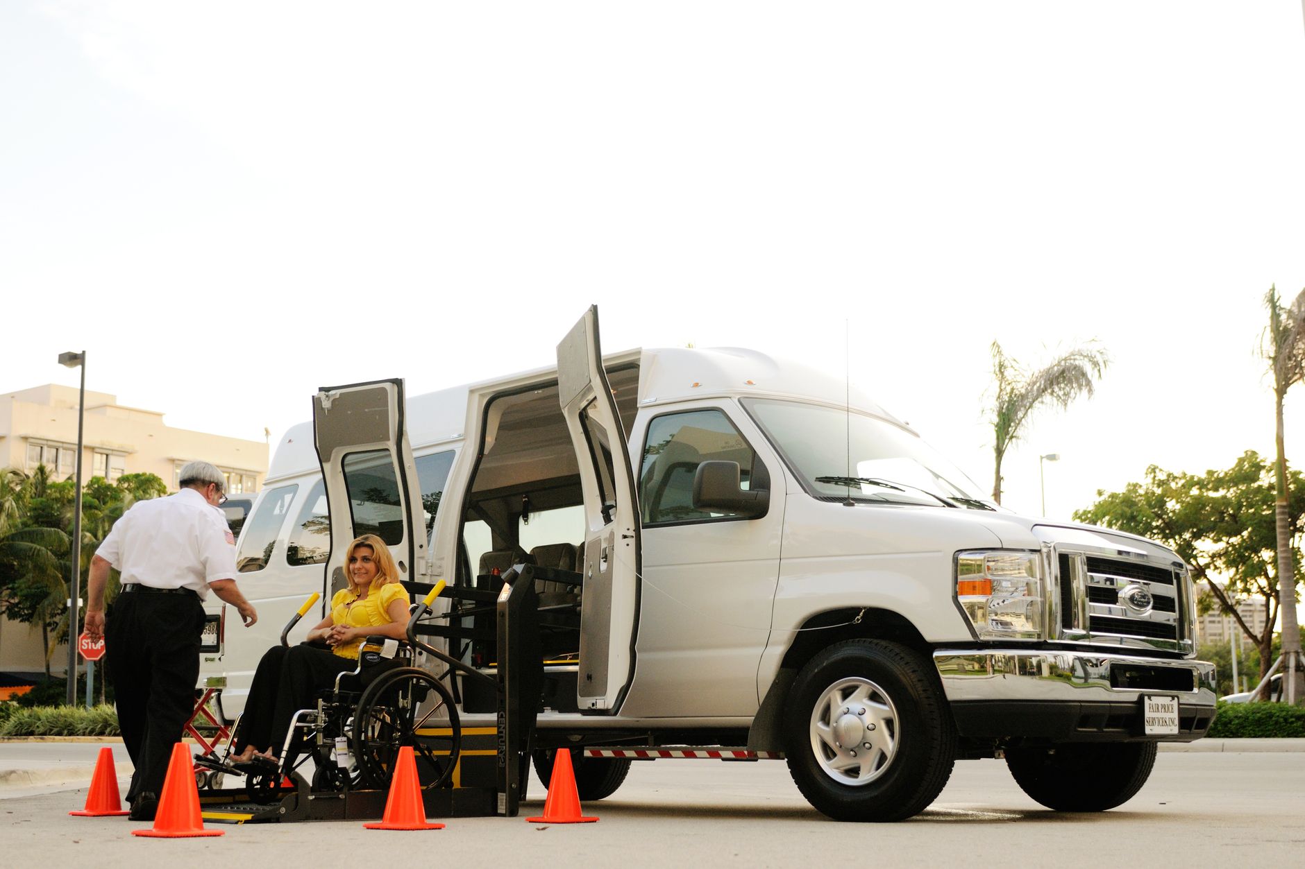 climate controlled pet transport van highway loading ramp