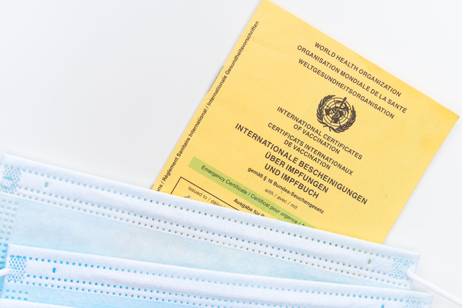embossed international pet health certificate envelope on travel desk passport